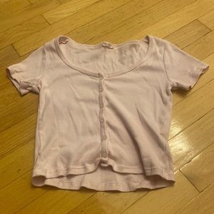 Pink John Galt button top